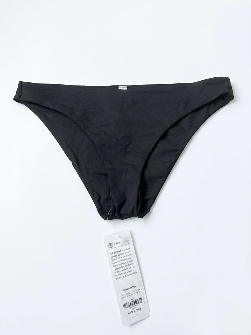 NWT CRZ YOGA Low Waisted Cheeky Bikini Swim Bottom in Black Women’s Size M
